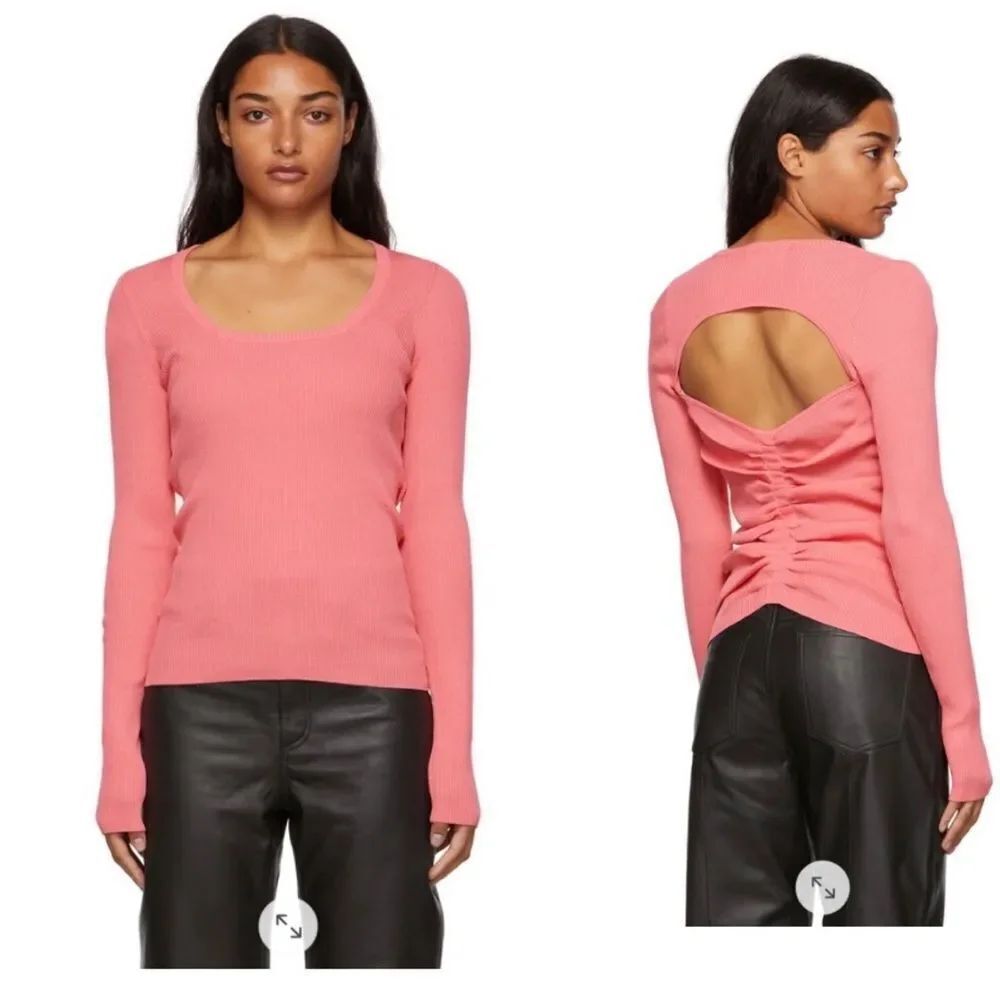 NEW Remain Birger Christensen pink Serena cut out back knit sweater top 10